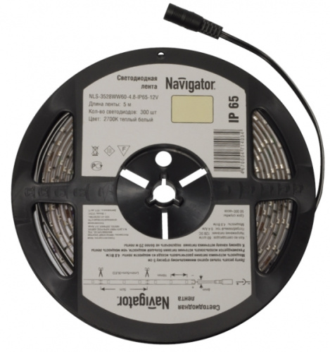 Светодиодная лента Navigator NLS-3528R60-4.8-IP65-12V R5 Красный
