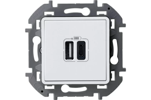 Зарядное устройство с двумя USB-разьемами A-C 240В/5В 3000мА - INSPIRIA - белый