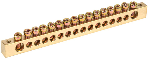 Шина PEN "земля-ноль" 8х12мм 16/2 (16групп/крепеж по краям) IEK