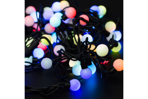 Гирлянда Мультишарики Ø23мм 10м 80 LED RGB черный каучук IP67 смена цвета 230В нужен блок 315-000