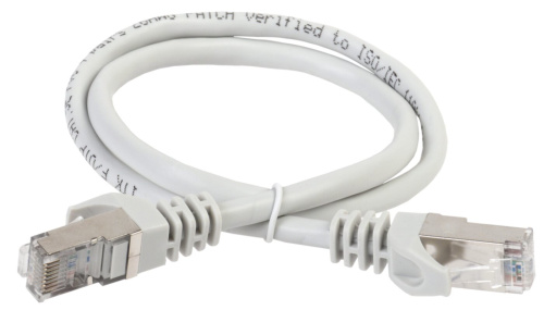 Коммутационный шнур (патч-корд) кат.6A S/FTP LSZH 1м серый ITK