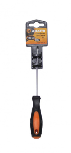 Отвертка шлицевая SL3, 100мм Вихрь 