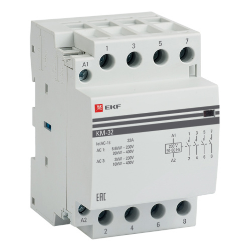 Контактор модульный КМ 32А 4NO 230В АС (3 мод.) PROXIMA EKF