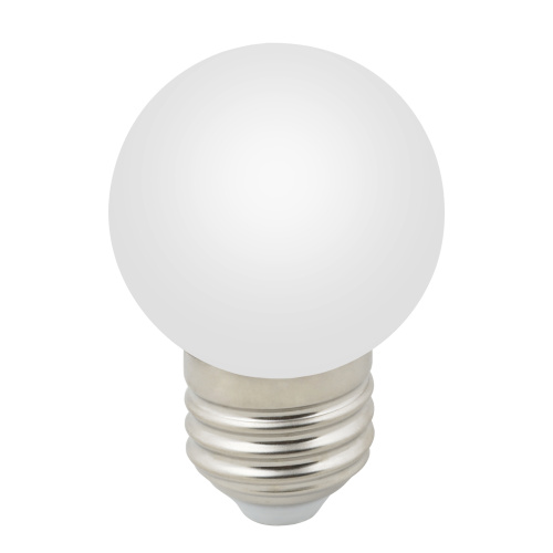 Лампа светодиодная. Форма "шар", матовая. Теплый белый свет (3000K).LED-G45-1W/3000K/E27/FR/C 