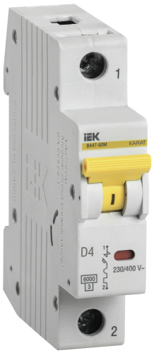 KARAT Автоматический выключатель ВА47-60M 1P D 4А 6кА IEK