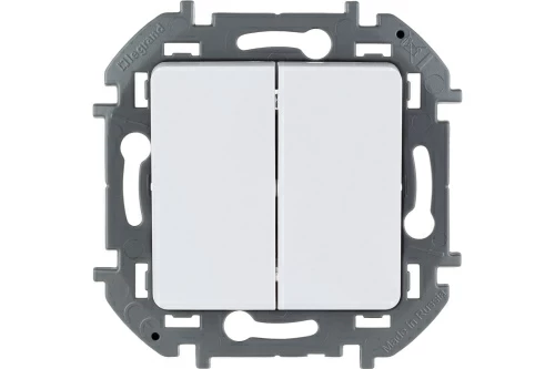 Выключатель двухклавишный - INSPIRIA - 10 AX - 250 В~ - белый
