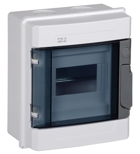 Бокс КМПн 2/6 IP55 корпус пластиковый навесной для 6 модульных автомат. выкл. снят