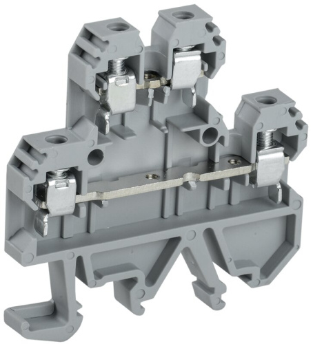 Клемма винтовая КВИ-4-2L-4мм2 двухуровневая серая IEK