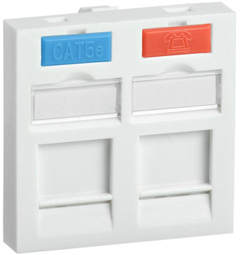 Вставка 45х45мм для 2-х модулей Keystone Jack с маркером ITK