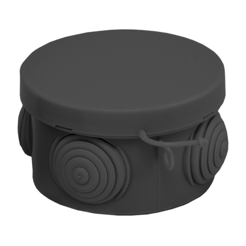 Коробка распределительная КМР-040-038 с крышкой (65x40) 4 мембр. Ввода чёрная IP54 EKF