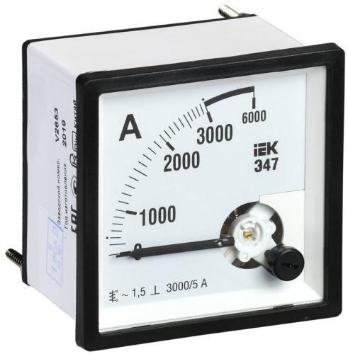 Амперметр аналоговый Э47 3000/5А класс точности 1,5 72х72мм IEK