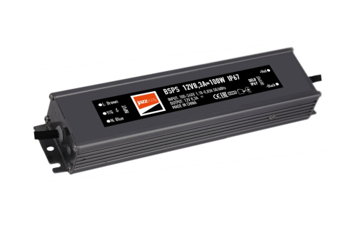 Блок питания (драйвер) BSPS  12V8,30A=100W IP67 5 л.гар. Jazzway