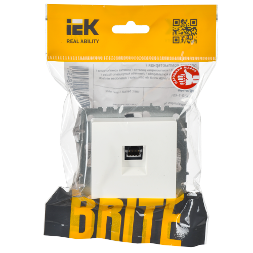 Розетка компьютерная RJ45 кат.6 РК11-БрБ белый BRITE IEK