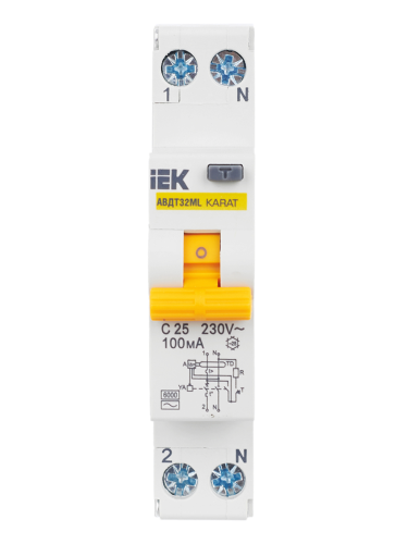 Выключатель автоматический дифференциального тока АВДТ32МL C25 100мА KARAT IEK