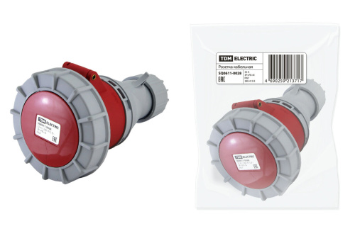 Розетка кабельная 32А, 3P+PE+N, IP67  380в TDM