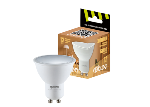 Лампа светодиодная FLL- GU10 12w 5000K 175-265V ФАZA