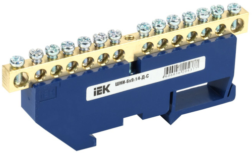 Шина N "ноль" на DIN-изол ШНИ-6х9-14-Д-С IEK