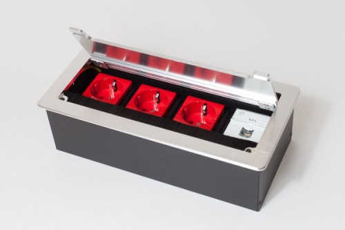 Люк настольный на 4 поста (45х45),металл серебро IP20