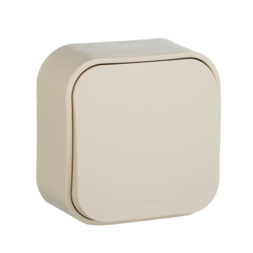 Выключатель 1-клавишный для открытой установки схема 1 10АХ слоновая кость QUTEO