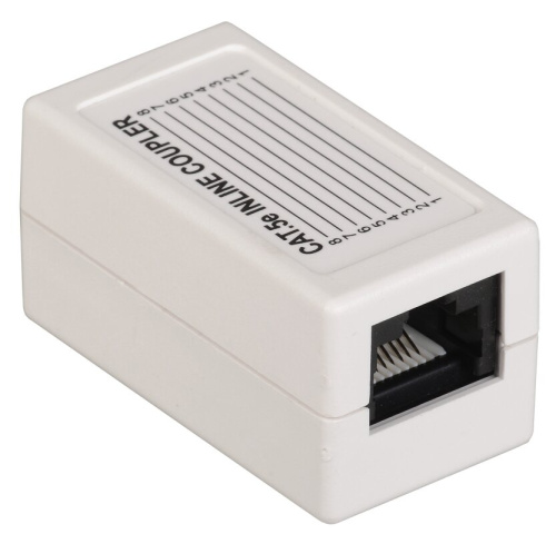 Проходной адаптер кат.5E UTP тип RJ45-RJ45 (8P8C) белый ITK