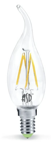 Лампа светодиодная LED-СВЕЧА НА ВЕТРУ-PREMIUM 7Вт 230В Е14 3000К 450Лм прозрачная ASD 