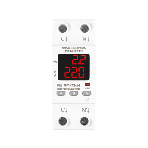 Реле напряжения с ограничением мощности RE RM-7kW