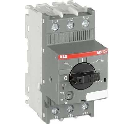 Автоматический выключатель с регулир.тепловой защитой 16A-20А,класс тепл.расц.10 ABB MS132-20 50кА 