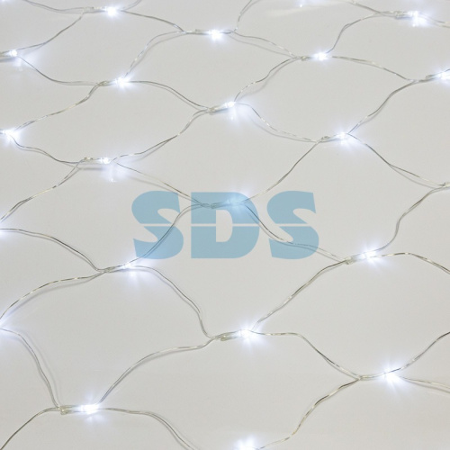 Гирлянда Сеть 1,5х1,5м, прозрачный ПВХ, 150 LED Белые