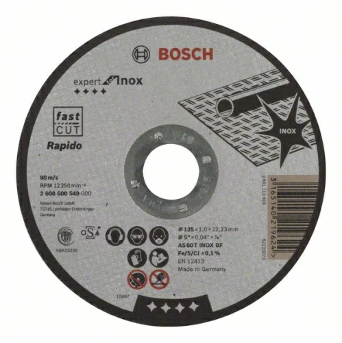 ОТРЕЗНОЙ КРУГ INOX 125Х1 ММ Bosch
