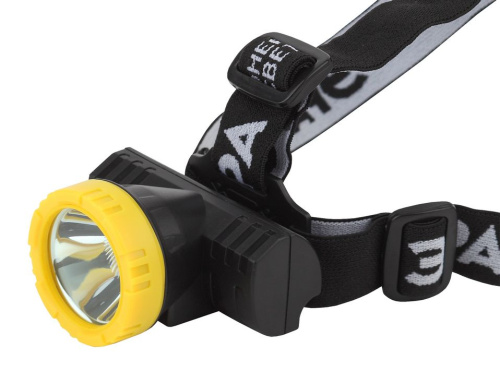 Фонарь налобный светодиодный ЭРА Налобные GA-802 аккумуляторный мощный яркий 2 режима желто-черный