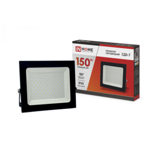 Прожектор светодиодный СДО-7 150Вт 230В 6500К IP65 черн. IN HOME