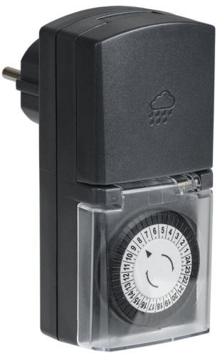 РТМ-4 Розетка-таймер механический 30мин 24ч 48on/off 16А IP44 черный IEK