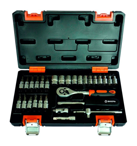 Набор инструментов,1/4", CrV, пластиковый кейс 29 предм Вихрь 