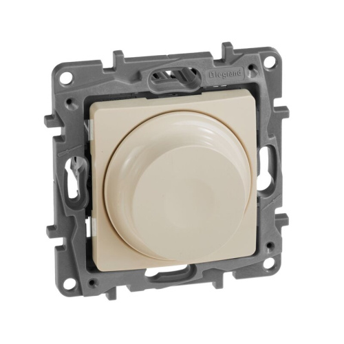 Светорегулятор поворотно-нажимной LED 300Вт без нейтрали слоновая кость ETIKA