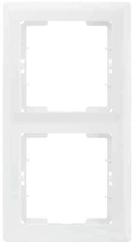 Рамка 2 мест. верт. BOLERO белый РВ-2-ББ IEK