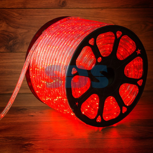 Дюралайт LED двухжильный 230В 13мм 36 LED/м КРАСНЫЙ постоянное свечение модуль 1м бухта 100м NEON-NI