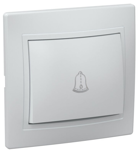 Выключатель 1-клавишный кнопочный 10А ВСк10-1-0-КБ белый KVARTA GENERICA