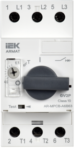 Автоматический выключатель защиты двигателя A6 GV2P 4-6,3А ARMAT IEK