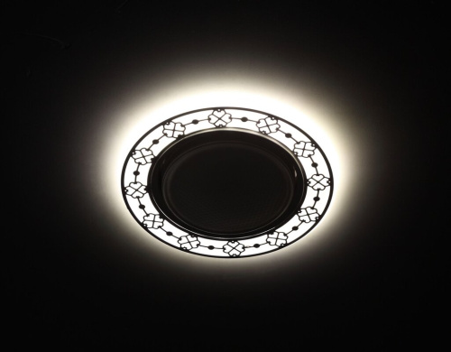 DK LD28 WH/WH Светильник ЭРА декор cо светодиодной подсветкой GX53, белый/белый (30/720)