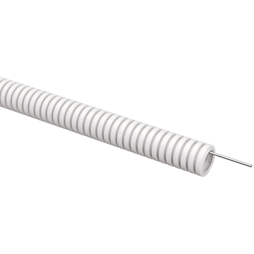 Труба гофрированная ПВХ d=20мм с зондом белая (100м) ELASTA IEK