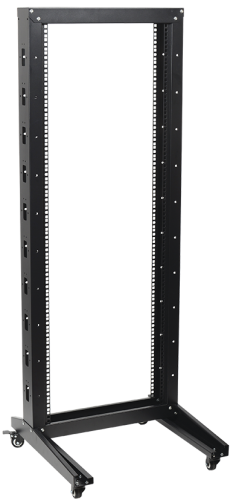 19" однорамная стойка, 42U, 600x600, на роликах, черная ITK