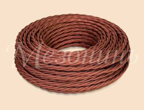 Провод витой ПВХ, 3х2,5 Коричневый, (бухта 50м)
