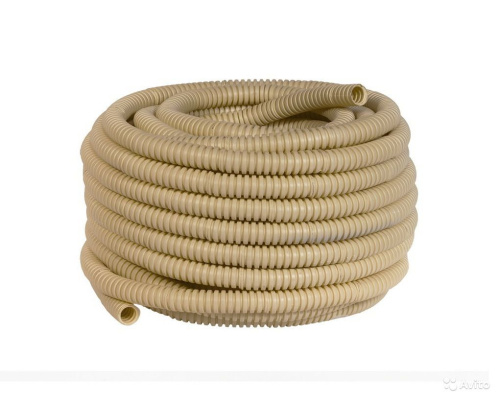 Труба гофрированная ПВХ d 16 с зондом (25 м) легкая "ЭКО" (сосна) TDM