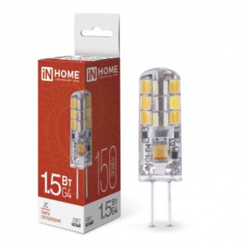 Лампа светодиодная LED-JC 1.5Вт 12В G4 4000К 150Лм  IN HOME