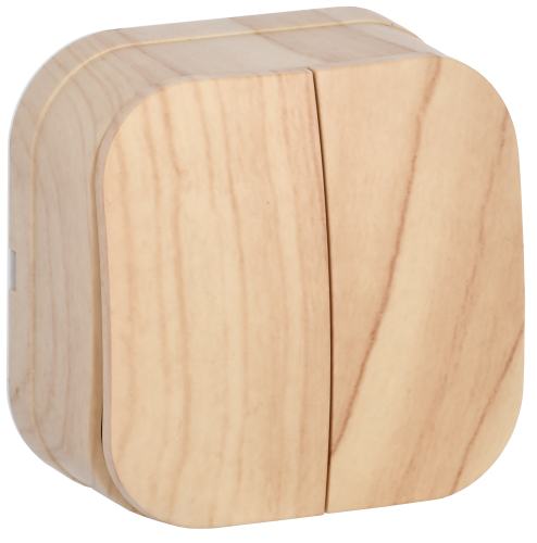 Выключатель 2-клавишный для открытой установки 10А ВС20-2-0-ХС сосна GLORY IEK