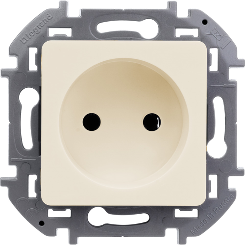 Розетка 1-местная без заземления без защитных шторок 16А слоновая кость INSPIRIA