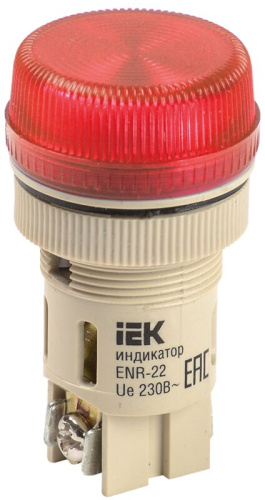Лампа ENR-22 сигнальная d22мм красный неон/240В цилиндр ИЭК