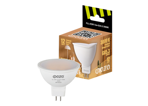 Лампа светодиодная FLL- JCDR  12w GU5.3 5000K 230/50 ФАZA