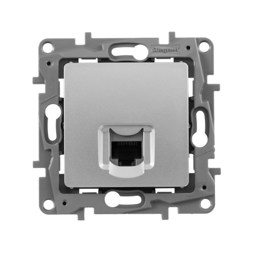 Розетка компьютерная RJ45 категория 5Е UTP алюминий ETIKA