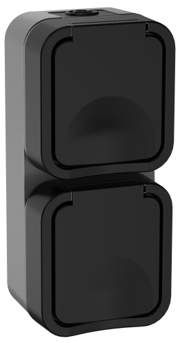 Розетка 2-местная вертикальная 16А IP55 TS132 графит TORS IEK